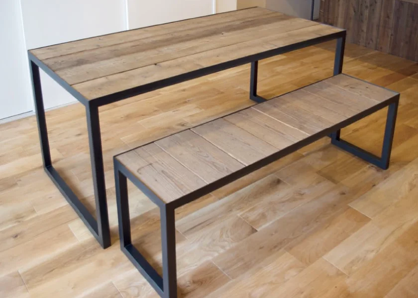 古材とアイアンを使用したヴィンテージ風家具