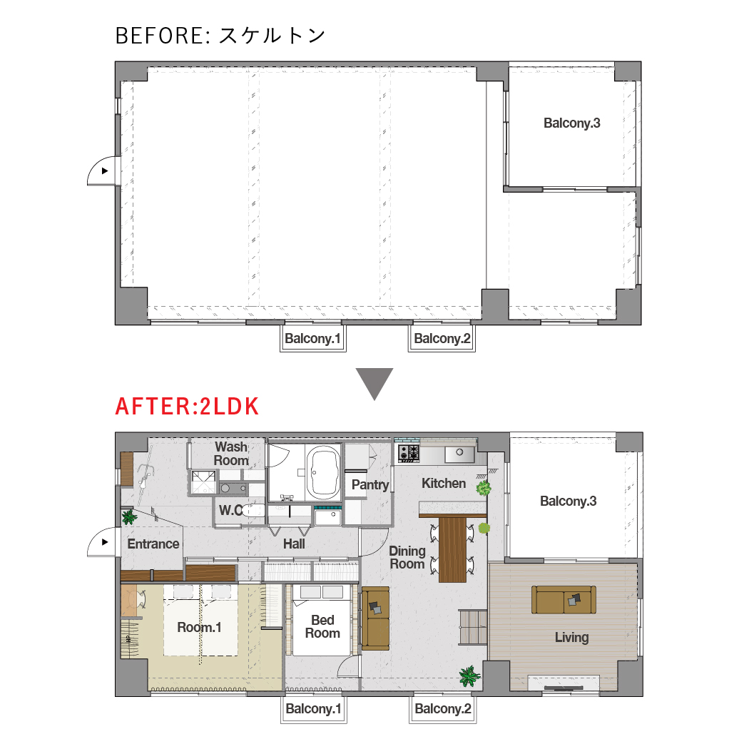 大阪府豊中市M様邸の間取り