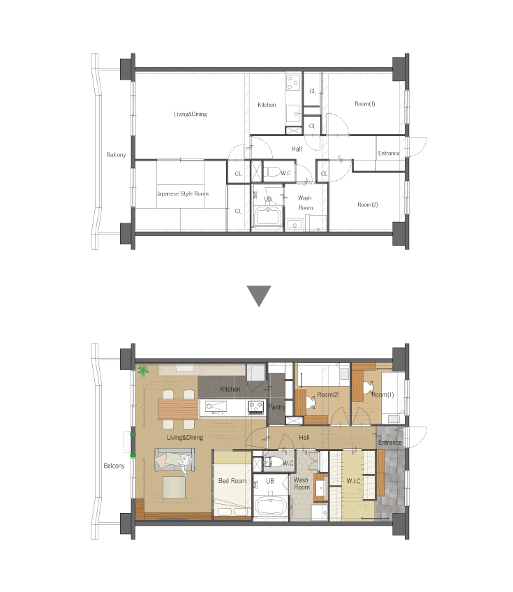 大阪府豊中市H様邸の間取り