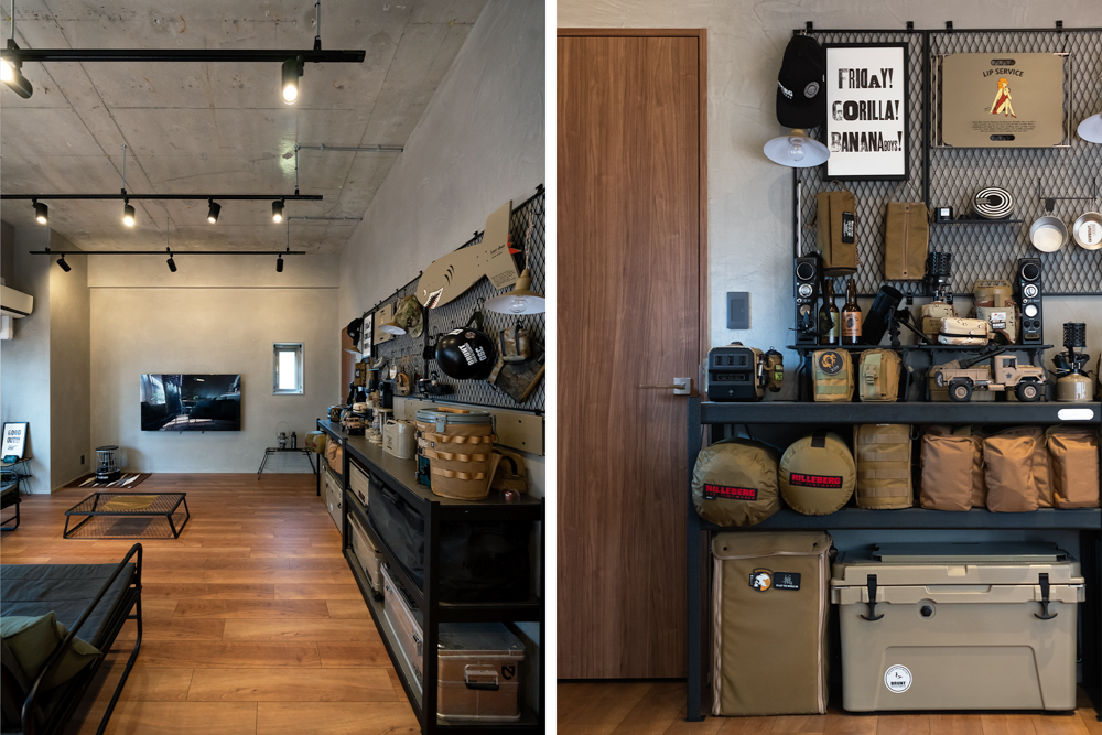 新築マンション　部分リノベーション　オープンシェルフ　収納　趣味スペース